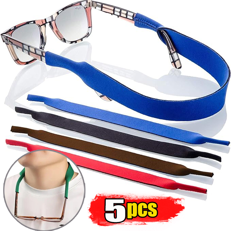 Sunglass Retainer Cord - 1-5ชิ้นแว่นตาลอยแว่นกันแดดยางยืดสายเข็มขัดที่ใส่แว่นกันแดดนีโอพรีนสายรัดลอยขนาด42*2ซม.