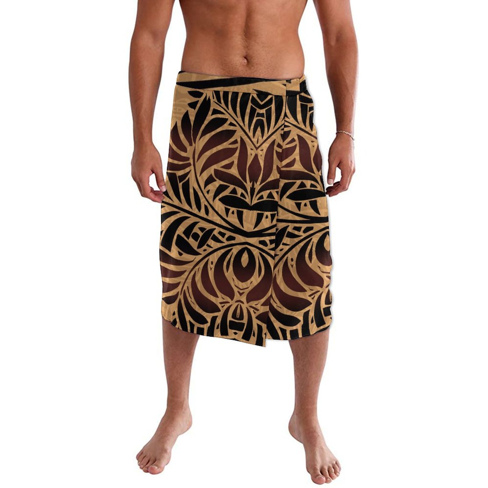 Sarong Men Wrap - ชุดเดรสฮาวายชายหาดสำหรับผู้ชายชุดเดรสแบบผูกเอวดีไซน์เกาะแปซิฟิกชุดเดรสลำลองสไตล์โบฮีเมียน