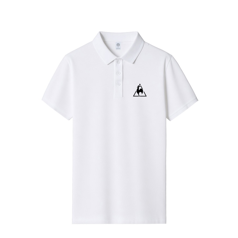 Polo Shirt Pique - เสื้อโปโลผู้ชายผ้าปิเก้คอตตอน แขนสั้น ลายพิมพ์โลโก้รูปไก่สามเหลี่ยม ระบายอากาศได้ดี เหมาะสำหรับใส่ทำงานลำลองหรือเล่นกอล์ฟ ประจำฤดูร้อนปี