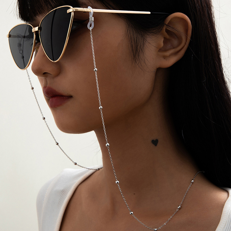 Sunglass Retainer Cord - สายคล้องแว่นตาแฟชั่นโลหะอเนกประสงค์ ประดับลูกปัด สำหรับสาวๆ ฤดูร้อน ใช้คล้องหน้ากาก สายคล้องทำมือ