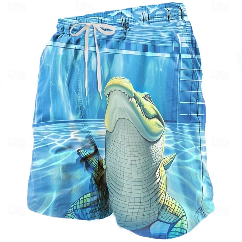 3D พิมพ์ Cool Fish Shark สั้นก - Trunks Board Surf บทวิจารณ์และราคา