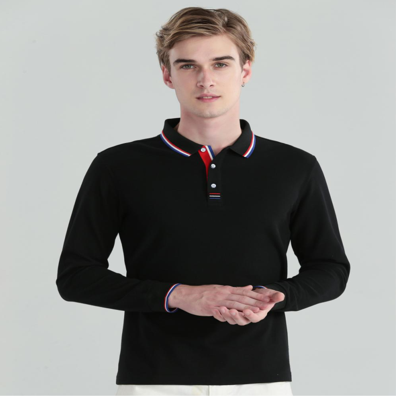 เสื้อโปโลแขนยาวฤดูใบไม้ร่วง เส - Polo Shirt Pique บทวิจารณ์และราคา