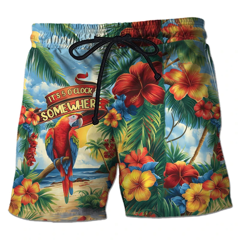 กางเกงขาสั้นพิมพ์ลายนกแก้วทูแค - Trunks Board Surf บทวิจารณ์และราคา