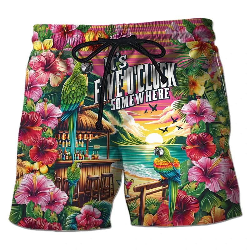 กางเกงขาสั้นพิมพ์ลายนกแก้วทูแค - Trunks Board Surf บทวิจารณ์และราคา