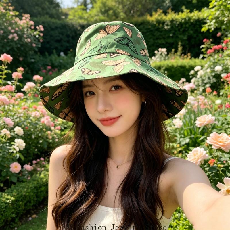 หมวกบักเก็ตพิมพ์ลายสีเขียว หมว - Packable Hat Nylon บทวิจารณ์และราคา