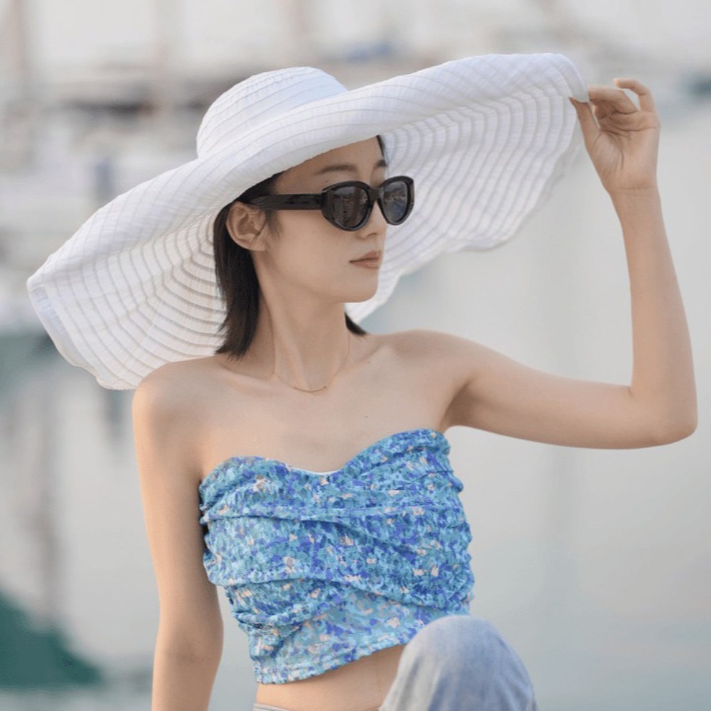 หมวกปีกกว้างแบบพับได้ DIY รูปท - Packable Hat Nylon บทวิจารณ์และราคา
