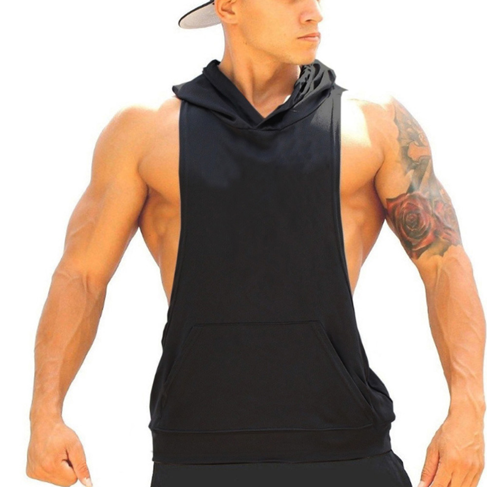 เสื้อแขนกุดมีฮู้ดสำหรับผู้ชายเ - Tank Top Muscle บทวิจารณ์และราคา
