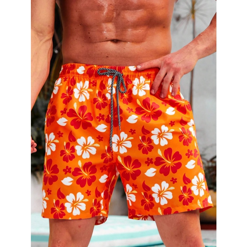 ดอกไม้ที่มีสีสันกราฟิกกางเกงว่ - Trunks Board Surf บทวิจารณ์และราคา