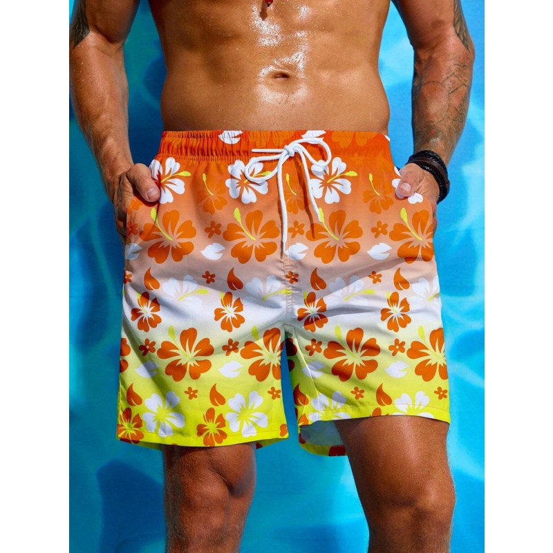 ดอกไม้ที่มีสีสันกราฟิกกางเกงว่ - Trunks Board Surf บทวิจารณ์และราคา