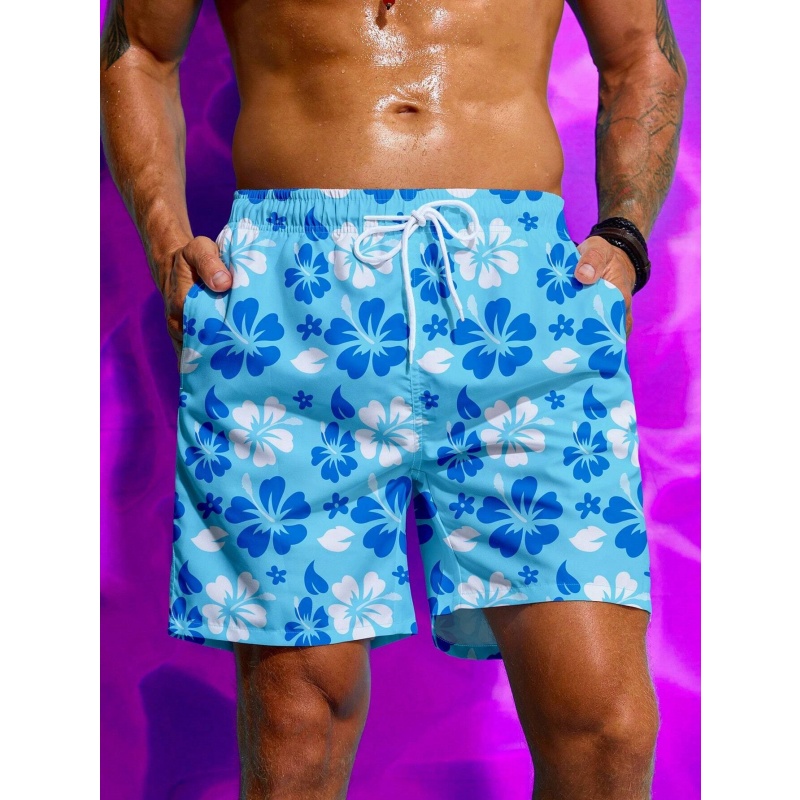 ดอกไม้ที่มีสีสันกราฟิกกางเกงว่ - Trunks Board Surf บทวิจารณ์และราคา