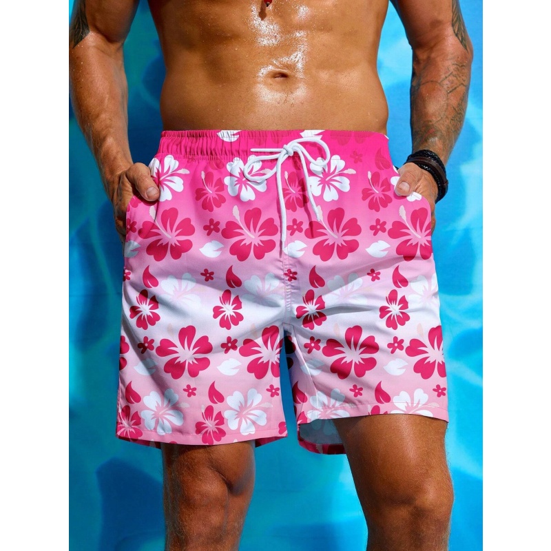 ดอกไม้ที่มีสีสันกราฟิกกางเกงว่ - Trunks Board Surf บทวิจารณ์และราคา